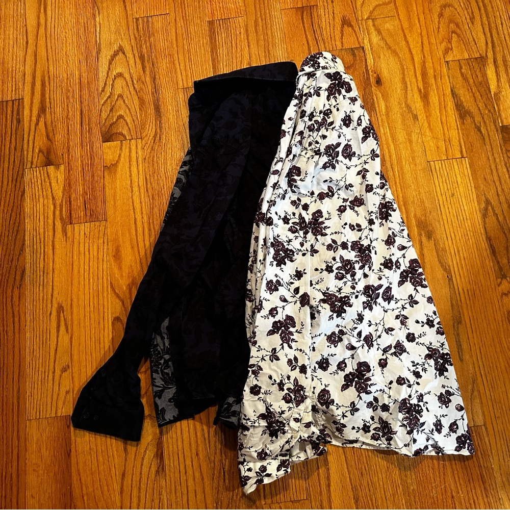 Lot of 2 Mens Express Long Sleeve Shirts Sz L